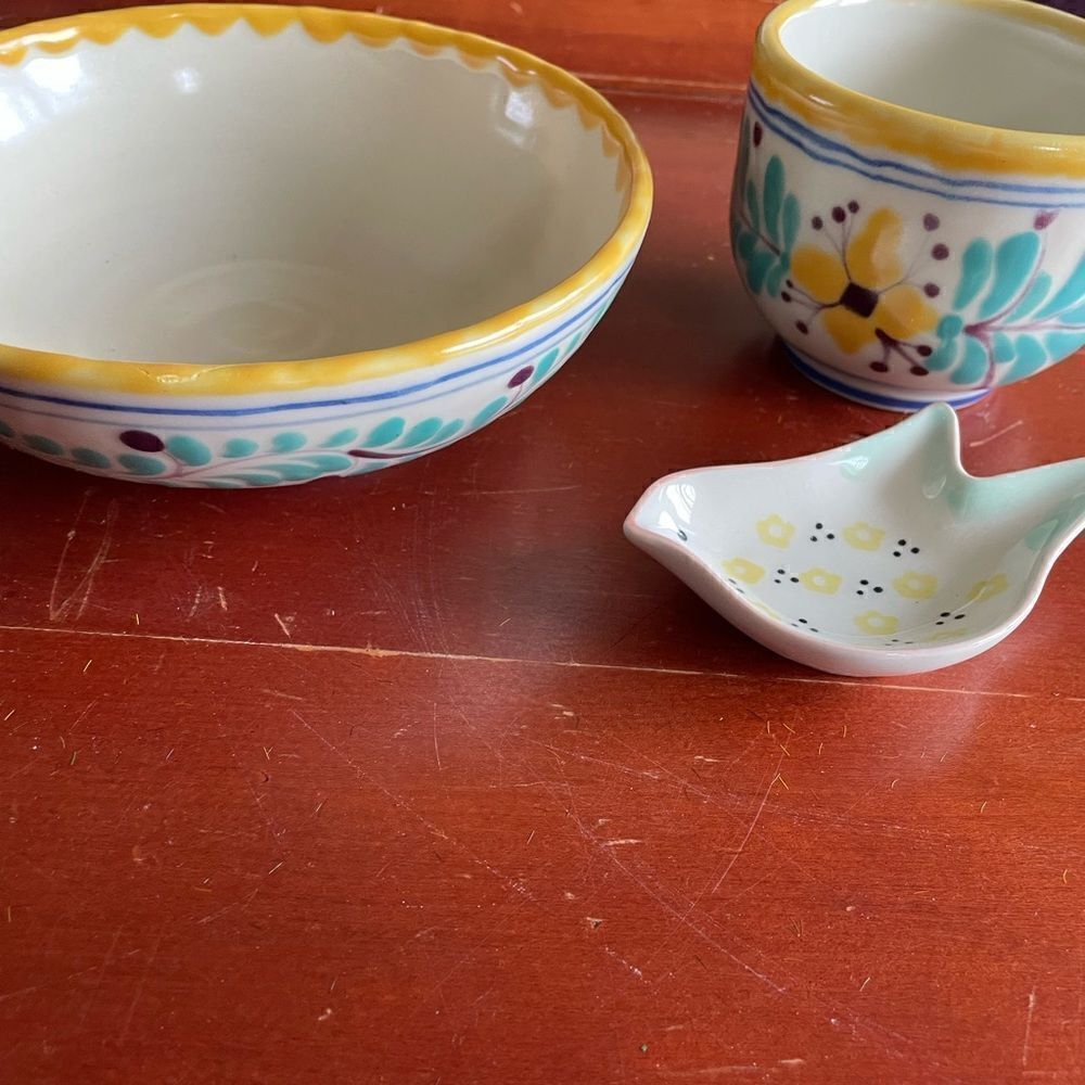 Mexico Pottery Vintage Bowls Trinket Dish - Picture 8 of 16